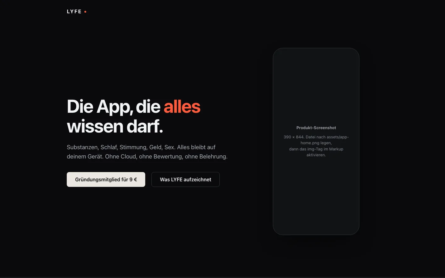 LYFE — Life-Tracking ohne Filter — Ansicht 2